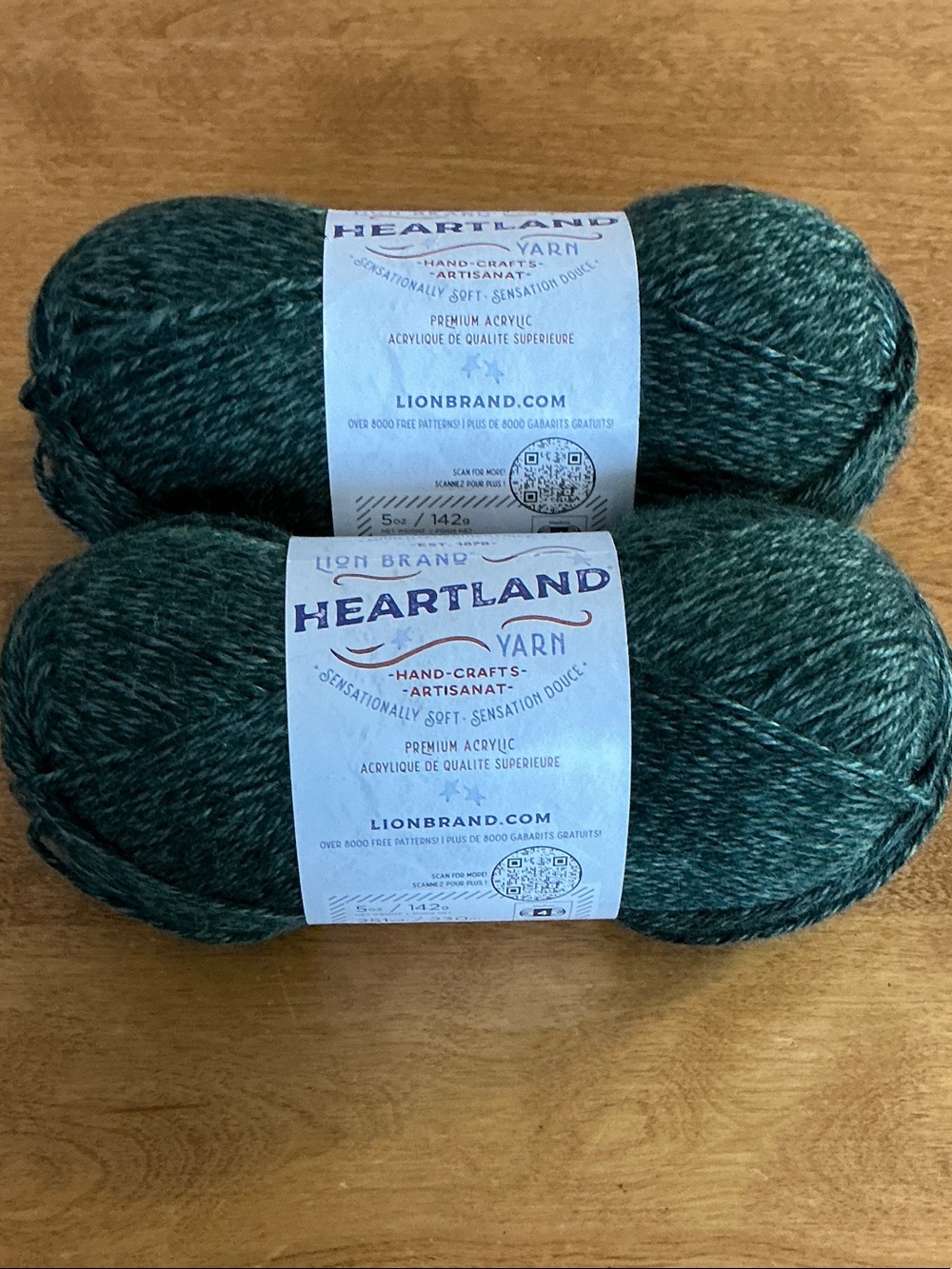 Lion Brand Heartland Yarn in Forest Green - Soft Acrylic Fiber Art Skeins